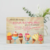 Uitnodigingen van Ice Cream Birthday Party (Staand voorkant)