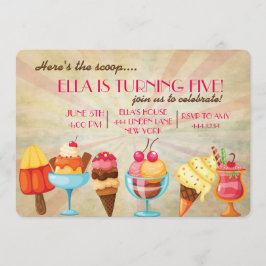 Uitnodigingen van Ice Cream Birthday Party