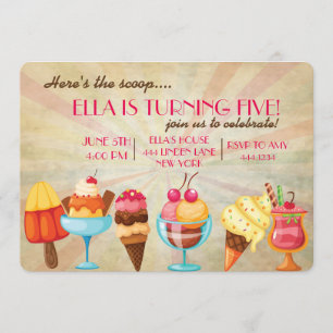 Uitnodigingen van Ice Cream Birthday Party