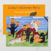 Uitnodigingen van Labradors Halloween Party (Voorkant / Achterkant)