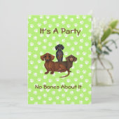 Uitnodigingen van Lime Green Dachshund Party (Staand voorkant)
