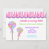 Uitnodigingen van Lollipop Birthday Party (Voorkant)