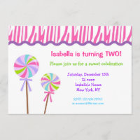 Uitnodigingen van Lollipop Birthday Party