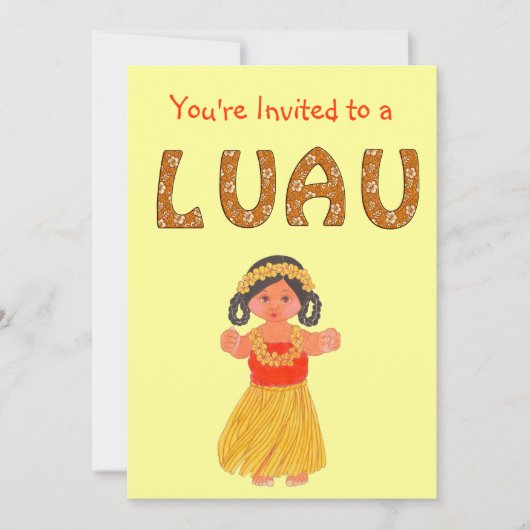 Uitnodigingen van Luau ~ Hawaiian Party (Voorkant)