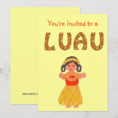Uitnodigingen van Luau ~ Hawaiian Party (Voorkant / Achterkant)