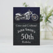 Uitnodigingen van Mannen van Birthday-motorfiets (Staand voorkant)