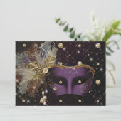 Uitnodigingen van Masquerade Party (Staand voorkant)