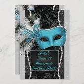 Uitnodigingen van Masquerade Party (Voorkant / Achterkant)