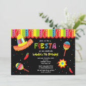 Uitnodigingen van Mexicaanse Fiesta Birthday Party (Staand voorkant)