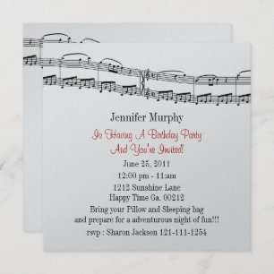 Uitnodigingen van muzieknoten