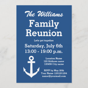Uitnodigingen van Nautical anchor family reunion