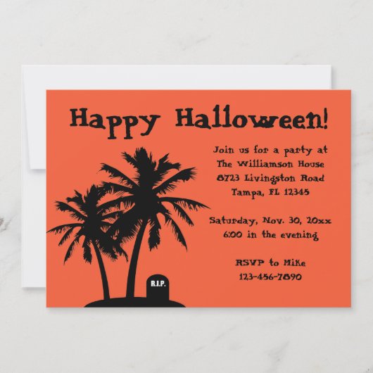 Uitnodigingen van Palm Tree Halloween Party (Voorkant)