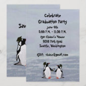 Uitnodigingen van Penguins Graduation Party (Voorkant / Achterkant)