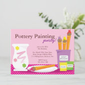 Uitnodigingen van Pottery Painting Party (Staand voorkant)