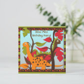 Uitnodigingen van Prehistorische Dinos Birthday (Staand voorkant)
