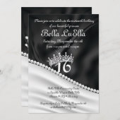 Uitnodigingen van prinses Bling Diamond Party (Voorkant / Achterkant)