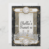 Uitnodigingen van prinses Bling Diamond Party (Achterkant)