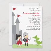 Uitnodigingen van prinses en Knight Birthday (Voorkant)