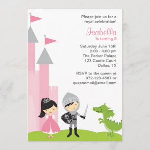 Uitnodigingen van prinses en Knight Birthday