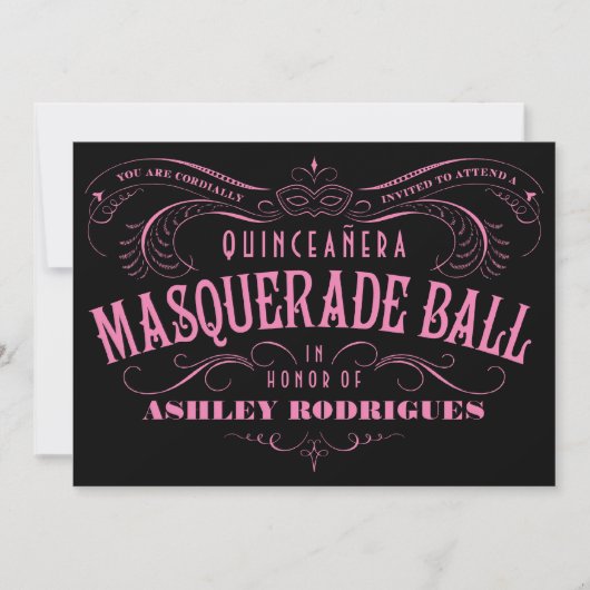 Uitnodigingen van Quinceanera Masquerade (Voorkant)