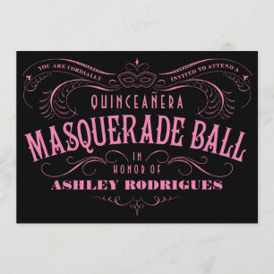 Uitnodigingen van Quinceanera Masquerade