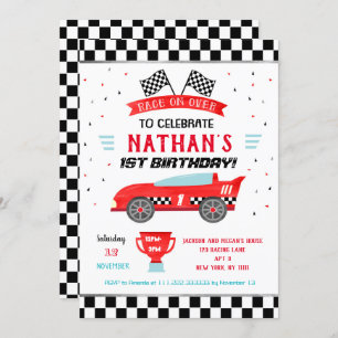 Uitnodigingen van Race Car Birthday Party