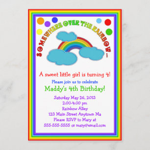 Uitnodigingen van Rainbow Birthday Party