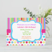 Uitnodigingen van Rainbow Birthday Party (Staand voorkant)