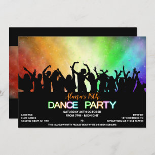 Uitnodigingen van Rainbow Glow Dance Party