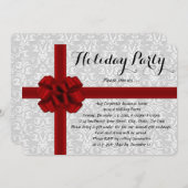 Uitnodigingen van Red Gift Bow Holiday Party (Voorkant / Achterkant)