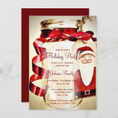 Uitnodigingen van Rustic Mason Jar met kerstfeest (Voorkant / Achterkant)