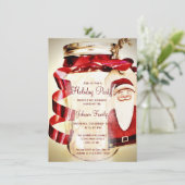 Uitnodigingen van Rustic Mason Jar met kerstfeest (Staand voorkant)