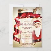 Uitnodigingen van Rustic Mason Jar met kerstfeest (Voorkant)