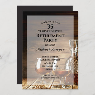 Uitnodigingen van Rustic Whiskey Retirement Party