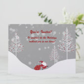 Uitnodigingen van Santa Trees Winter Scene Holiday (Staand voorkant)