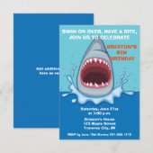 Uitnodigingen van Shark Birthday Party (Voorkant / Achterkant)