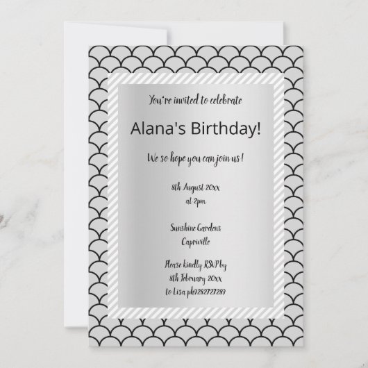 Uitnodigingen van Silver Grey Mermaid (Voorkant)