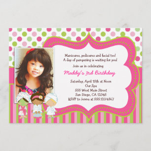 Uitnodigingen van Spa Manicure Pedicure Birthday P