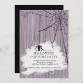 Uitnodigingen van spin Web Halloween Party (Voorkant / Achterkant)