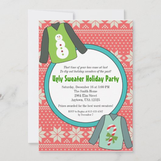 Uitnodigingen van Ugly Sweater Party (Voorkant)