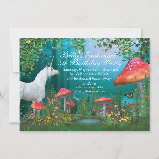 Uitnodigingen van Unicorn Party (Voorkant)