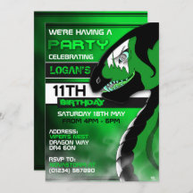 Uitnodigingen van Venomous Dragon Birthday