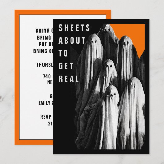 Uitnodigingen van volwassen Halloween-partijen (Voorkant / Achterkant)