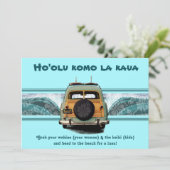Uitnodigingen van Woody Wave Luau (Staand voorkant)