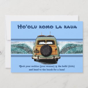 Uitnodigingen van Woody Wave Luau