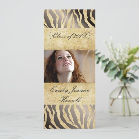 Uitnodigingen van  Zebra/Afstuderen (Staand voorkant)