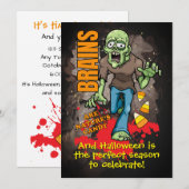 Uitnodigingen van Zombie Halloween Party (Voorkant / Achterkant)