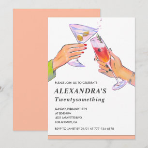 Uitnodigingen voor 21e verjaardagsfeest Cocktail F