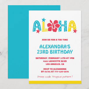Uitnodigingen voor 23e verjaardag Tropische Aloha