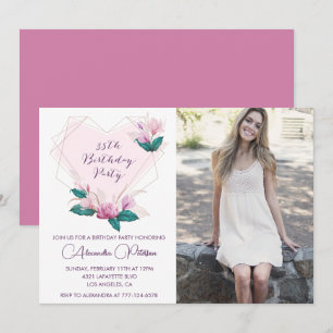 Uitnodigingen voor 35e verjaardag Elegante Boho Fo